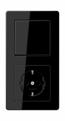 Jung Блок: Выключатель 1-клавишный с розеткой 2к+з,  серия A Flow