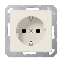 Штепсельная розетка SCHUKO 16А / 250В, с защитными шторками, пружинные зажимы; дюропласт; слоновая кость; A500, A1520KI