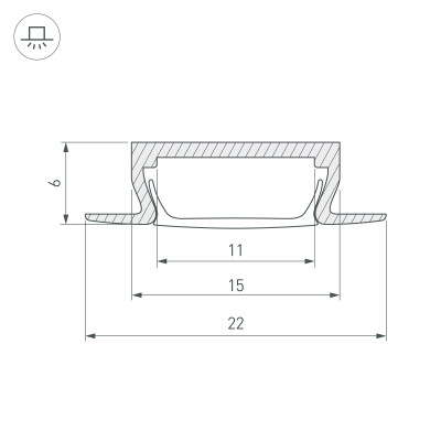 Профиль MIC-FS-2000 ANOD (Arlight, Алюминий), 038688
