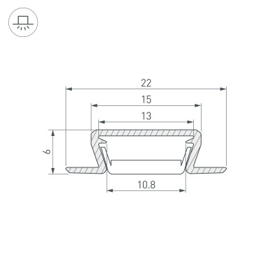 Профиль MIC-FS-2000 ANOD (Arlight, Алюминий), 038688