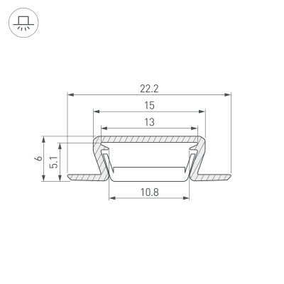 Профиль MIC-FS-2000 ANOD (Arlight, Алюминий), 038688