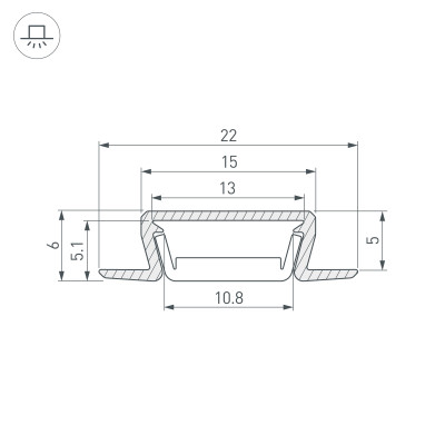 Профиль MIC-FS-2000 ANOD (Arlight, Алюминий), 038688