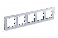 ATN320305 - ATLASDESIGN NATURE 5-постовая РАМКА, ОРГАНИЧЕСКОЕ СТЕКЛО АЛЮМИНИЙ, Systeme Electric