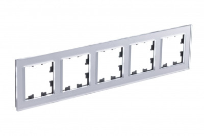 ATN320305 - ATLASDESIGN NATURE 5-постовая РАМКА, ОРГАНИЧЕСКОЕ СТЕКЛО АЛЮМИНИЙ, Systeme Electric