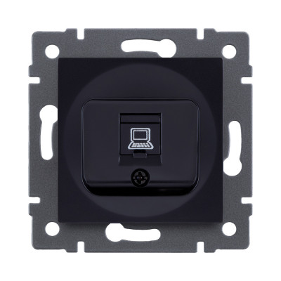 Розетка Ethernet RJ45 Cat.5, черный Kollinger REA-018BK для Aspekt, Eleganz, Reflex