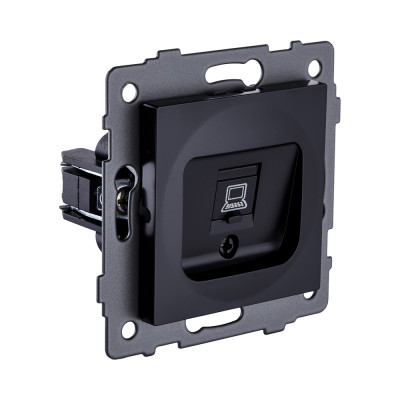 Розетка Ethernet RJ45 Cat.5, черный Kollinger REA-018BK для Aspekt, Eleganz, Reflex