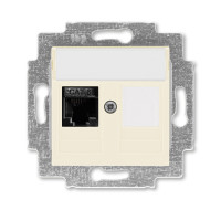 5014H-A61017 17W - Розетка информационная ABB Levit RJ45 категория 6 и заглушка слоновая кость - 2CHH296117A6017