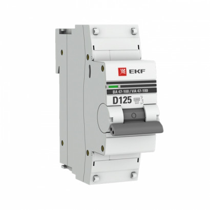EKF PROxima ВА 47-100 Автоматический выключатель (D) 1P 125А 10kA