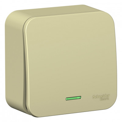 BLANCA О/У 1-клавишный ВЫКЛЮЧАТЕЛЬ (cх.1) с подсв.изолирующая пластина,10А,250B,БЕЖЕВЫЙ