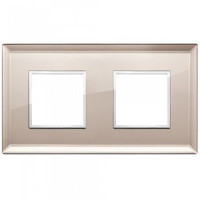 Vimar Накладка Eikon Evo на 4 модуля (2+2) расстояние между центрами 71мм, бронзовое зеркало, 21643.75