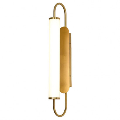 LUSSOLE AUTAUGA Бра настенные, цвет основания - матовое золото, плафон - акрил (цвет - белый), 1x12W LED, LSP-8473