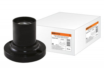 Патрон карболитовый потолочный, Е27, черный, прямой, Б/Н TDM Electric, SQ0335-0016