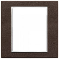 Vimar Накладка Eikon Evo на 8 модулей, натуральная кожа табак, 21668.22