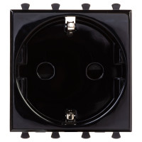 4402002 - ДКС Розетка модульная, 2P+E, с з/ш, "Avanti", "Черный квадрат", 2 модуля