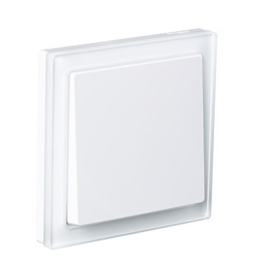 Выключатель 1-клавишный, вставка - Белый лотос, рамка - Белый кристалл, серия D-Life