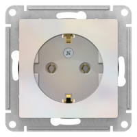 ATN000443 - ATLASDESIGN РОЗЕТКА с заземлением без шторок, 16А, механизм, ЖЕМЧУГ, Systeme Electric