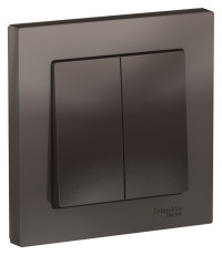 ATN000652 - ATLASDESIGN 2-клавишный ВЫКЛЮЧАТЕЛЬ, сх.5, 10АХ, в сборе, МОККО, Systeme Electric