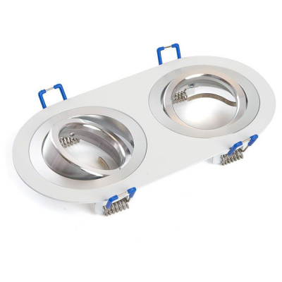 Светильник потолочный встраиваемый, MR16 G5.3, белый-хром, DL2812, Feron 48461