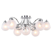 LUSSOLE Iliamna Люстра потолочная, цвет основания - хром, плафон - стекло (цвет - белый), 9x40W E14, LSP-8140