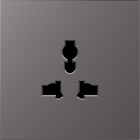 Donel S08 матовый титан накладка для  розетки мультистандарт, со шторками 16A 250 В~,серия DB, DS11645