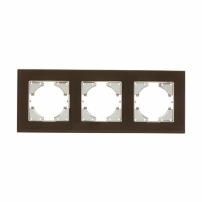 С1130-033 GUSI UGRA РАМКА 3-местная, стекло, цвет коричневый., С1130-033