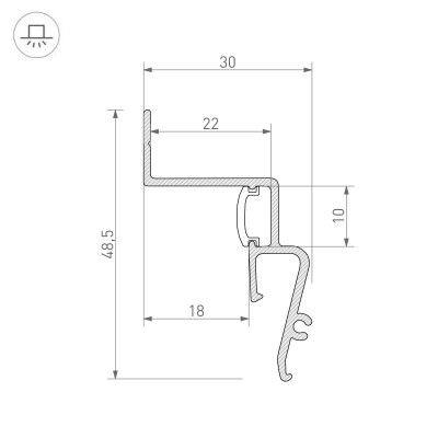 Профиль STRETCH-SHADOW-2000 BLACK (A2-CONTOUR-PRO) (Arlight, Алюминий), 039510