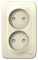 BLANCA О/У РОЗЕТКА двойная без зазем.со шт. ИЗОЛ.ПЛ.,16А, 250В, МОЛОЧНЫЙ
