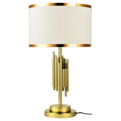 LUSSOLE Randolph Настольные лампы, цвет основания - бронзовый, плафон - ткань (цвет - белый), 1x60W E27, LSP-0621