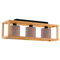 390106 Потолочный светильник GRANADOS, 3x40W, E27, L770, B200, H280, сталь, дерево, черный, коричнев