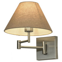 LUSSOLE Бра настенное, цвет основания - матовый никель, плафон - ткань (цвет - бежевый), 1x60W E27, LSP-8542
