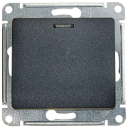 Glossa Выключатель 1-клав. с подсв. сх.1а, 10 А 250 В~, антрацит