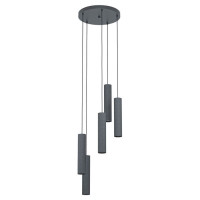 39823 Светод. подвес MENTALONA, 5х4,5W(GU10), ?365, H1500, 5х345lm, сталь, антрацит// тераццо, черный