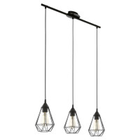 94189 Подвес TARBES, 3x60W (E27), L790, Н1100, сталь, пластик, черный
