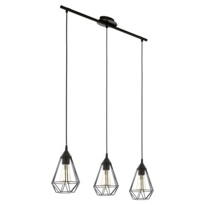 94189 Подвес TARBES, 3x60W (E27), L790, Н1100, сталь, пластик, черный