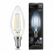 Лампа Gauss Filament Свеча 5W 450lm 4100К Е14 LED 1/10/50, 103801205