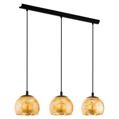 98525 Подвес ALBARACCIN, 3х40W(E27), сталь, черный/стекло, золотистый