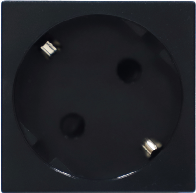 Donel Розетка 2К+З нем.ст., 45 гр., с з/ш, черн. (45х45мм), серия (тип) DF6, DF6D1AN