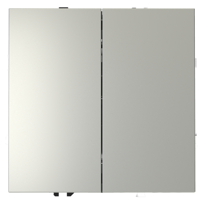 Перекрестный переключатель встраиваемый VOLTUM S70 двухклавишный 10А, (сталь), VLS020505