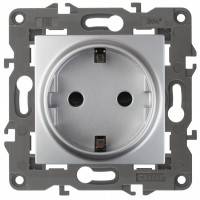 ЭРА 14-2102-03 Elegance Алюминий Розетка с/з со шт