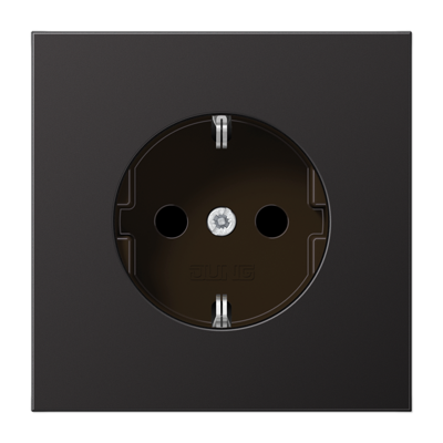 Штепсельная розетка SCHUKO 16А / 250В, пружинные зажимы; металл; dark; Aluminium, AL1520D