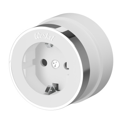 Werkel W5871050/ Розетка с заземлением Vintage (белый матовый/хром), a055918