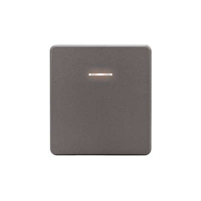 Выключатель ROUND 1 кл проходной (переключатель) с подсветкой 10А с/у титан KRANZ, KR-78-0716-2