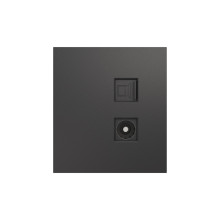 Розетка STRONG компьютерная RJ45 кат6 + TV с/у графит KRANZ, KR-78-0722-6