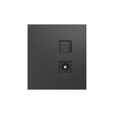 Розетка STRONG компьютерная RJ45 кат6 + TV с/у графит KRANZ, KR-78-0722-6