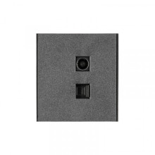 Розетка STRONG компьютерная RJ45 кат6 + TV с/у графит KRANZ, KR-78-0722-6