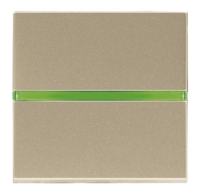 N2201.5 CV - Механизм 1-клавишного 1-полюсного выключателя с клавишей с контрольной подсветкой, 2-модульный, серия Zenit, цвет шампань - 2CLA220150N1901