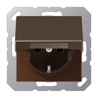 Штепсельная розетка SCHUKO 16A 250V~ с защитой от детей; с крышкой; термопласт; мокка, A1520BFKIKLMO