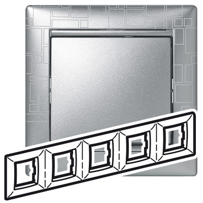 Legrand Рамка 5 постов - Legrand Valena - алюминий модерн, 770345