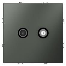 Розетка телевизионнная встраиваемая VOLTUM S70 оконечная TV+SAT, (титан), VLS060406