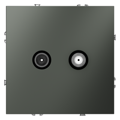 Розетка телевизионнная встраиваемая VOLTUM S70 оконечная TV+SAT, (титан), VLS060406